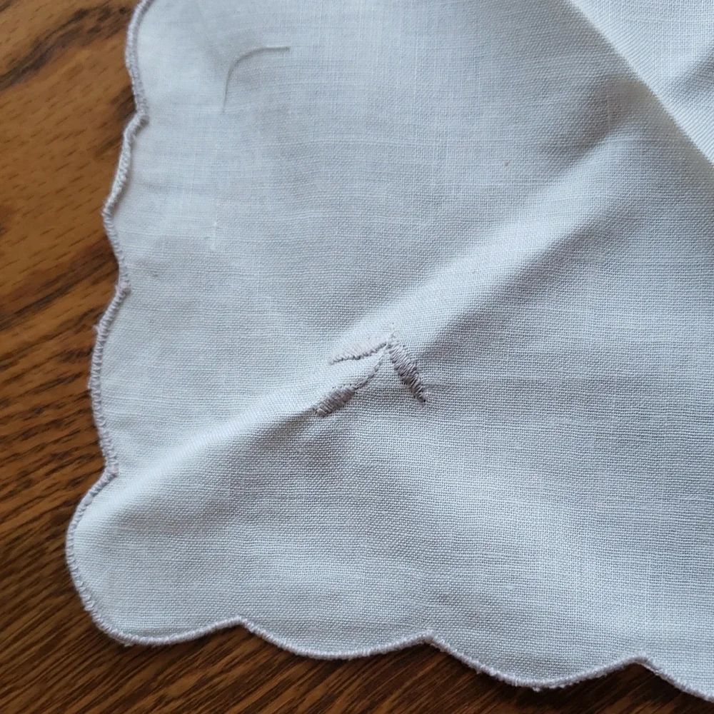Vtg- Embroidered Cream Bread Basket Linen